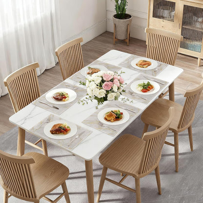 Marble Placemat Set of 6,White Gold Flowing Marble Heat Resistant Linen Table Mats for Indoor Outdoor Home Kitchen Dining Room Table 12X18Inch7