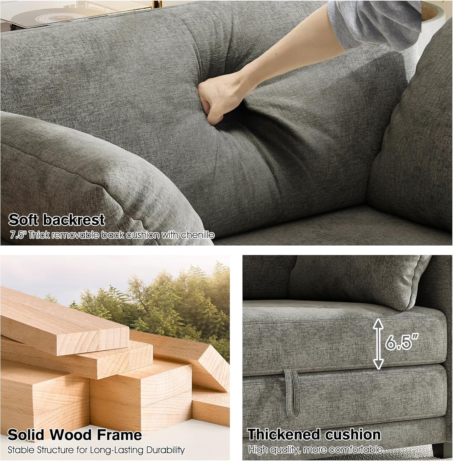 51-loveseat-sleeper-sofa-bed-chenille-convertible-floor-sofa-bed-for-small-spaces-folding-couch-bed-with-deep-seat-2-pillows-solid-frame-pull-out-floor-couch-for-living-room-grey