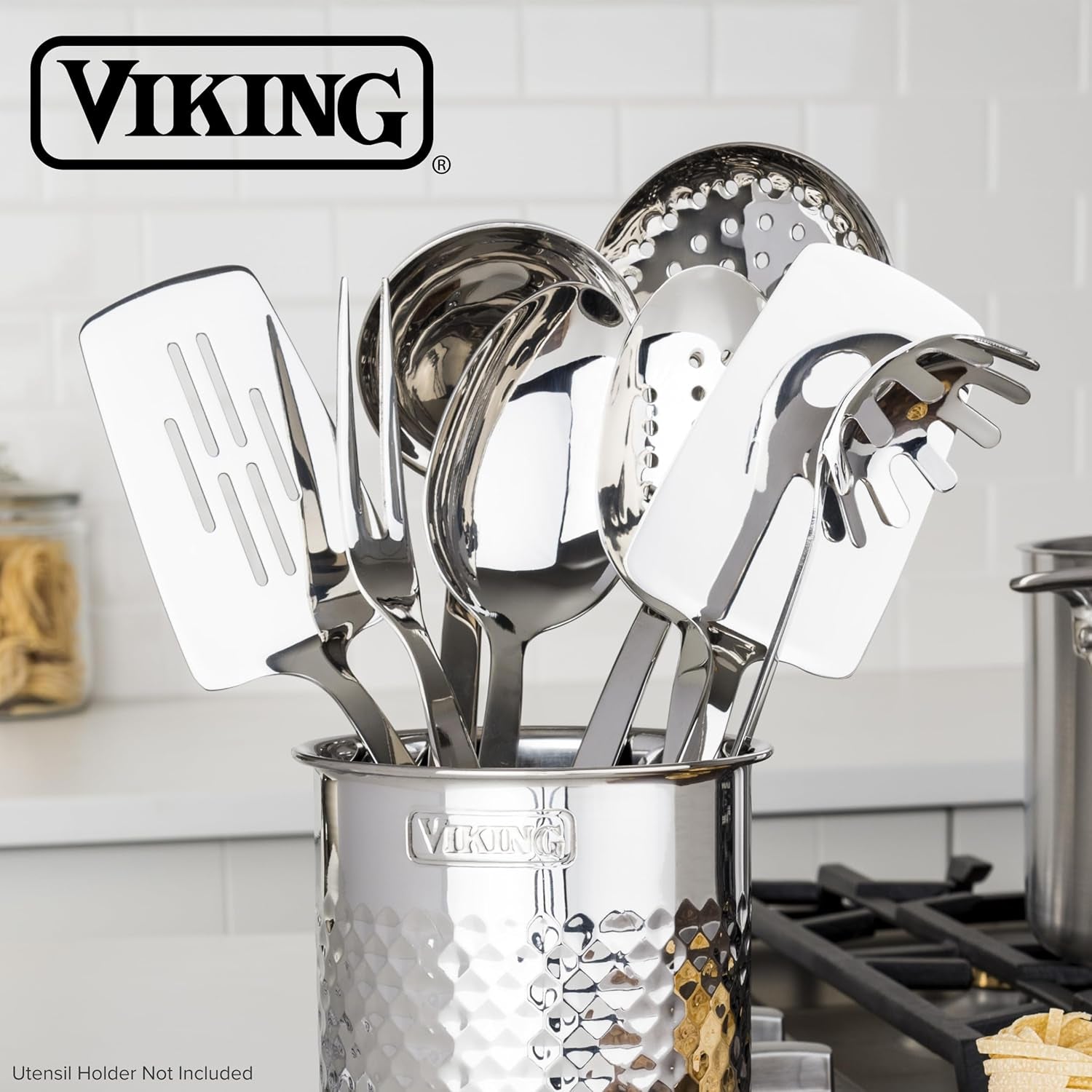 viking-kitchen-utensils-set-8-piece-stainless-steel-cooking-utensil-set-includes-spatulas-spoons-pasta-fork-deep-ladle-meat-fork-and-skimmer-silver
