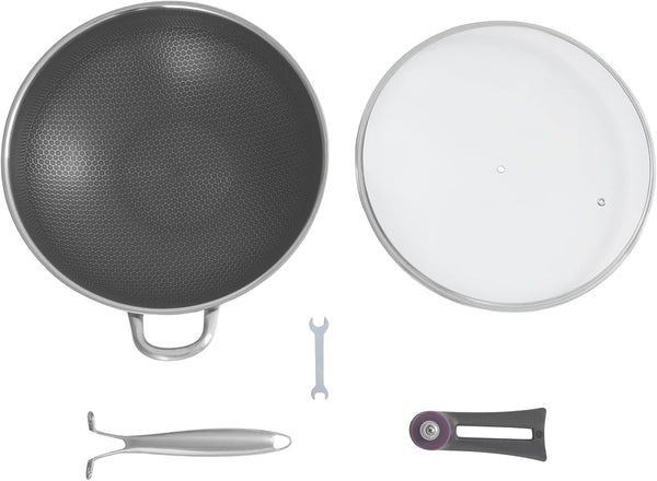 14 Inch Wok Pan with Lid, Food-Grade Stainless Steel Woks & Stir-Fry Pans Nonstick, Dishwasher and Oven Safe, Cooking Pan Compatible with Gas & Induction Cooker7