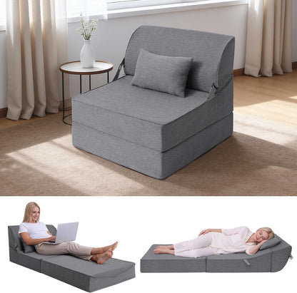 Folding Sofa Bed, Convertible Sleeper Chair, Foldable Boneless Futon Couch1