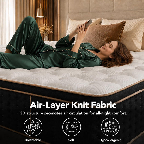 14 Inch Queen Size Firm Hybrid Mattress in a Box, Cooling Gel Memory Foam & Pocket Springs, Upgrade Zoned Support, Motion Isolation&Pressure Relief, Certipur-Us, Fiberglass-Free,365-Night Trial6