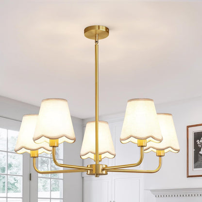 Modern Gold Chandelier 5-Light Farmhouse Chandelier for Dining Room Industrial Dining Kitchen Light Fixture over Table Ceiling Chandelier for Bedroom Living Room Foyer Entryway9