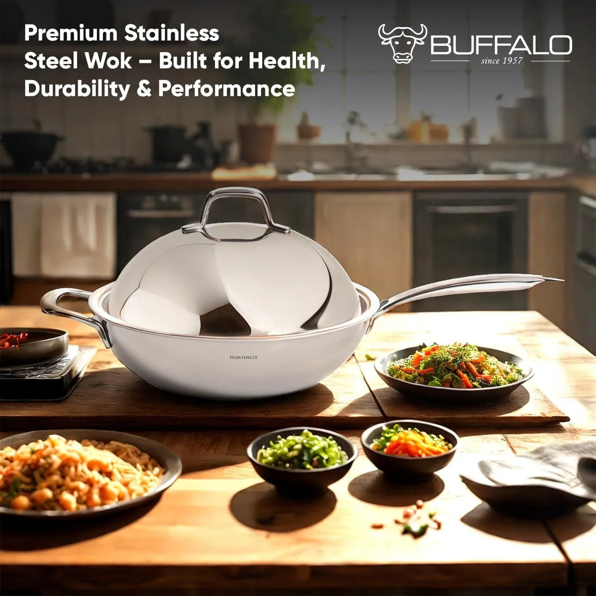 honeycomb-3ply-stainless-steel-wok-pan-11-inch-28cm-with-lid-flat-bottom-coating-free-non-stick-stir-fry-pan-advanced-scratch-resistant-design-with-stay-cool-long-handle