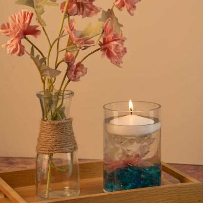48 Pack 3 Inch Floating Candles, 8 Hour Burn White Real Wax8