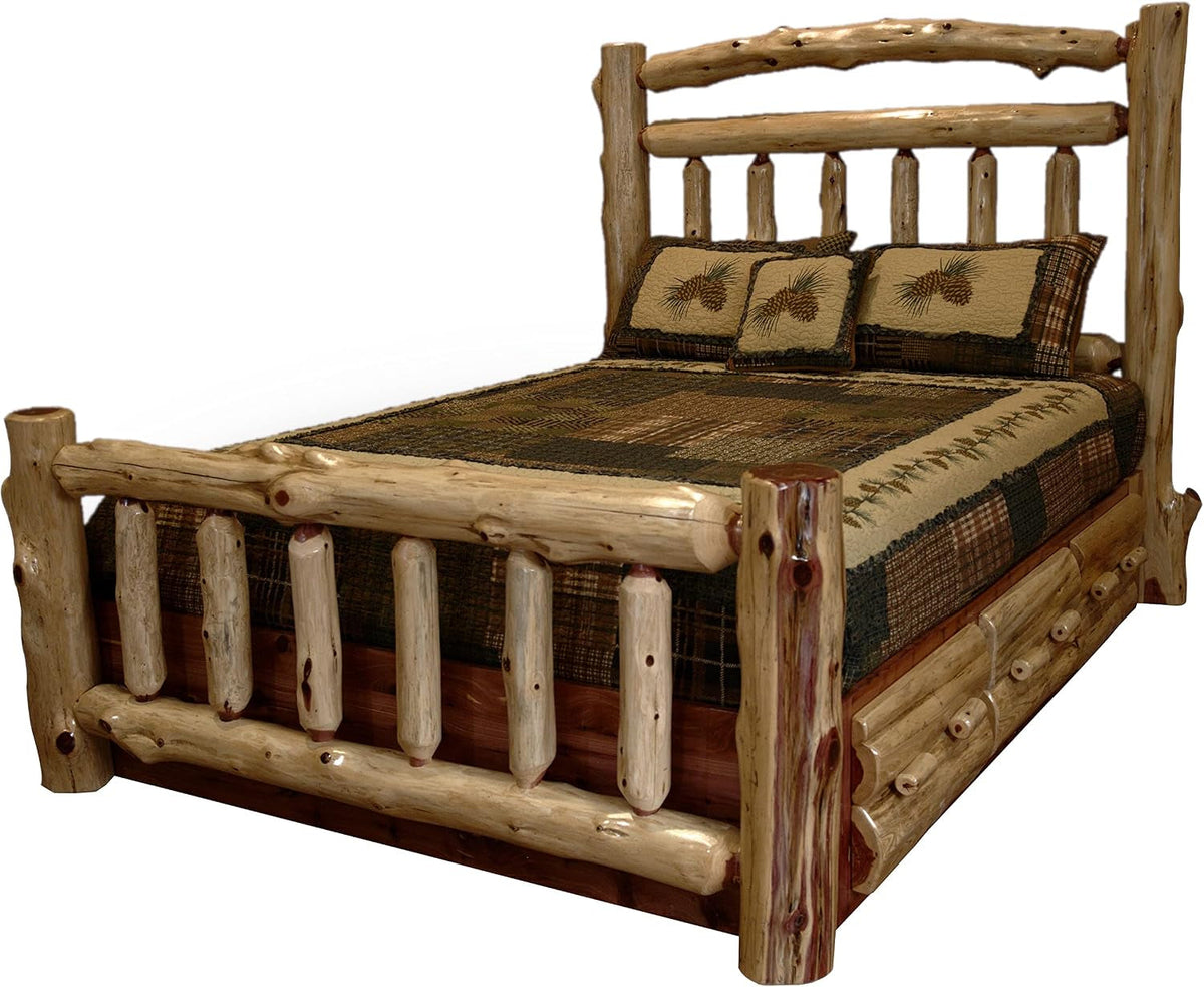king-size-platform-bed-red-cedar-log-amish-made-with-double-top-rail-and-footboard