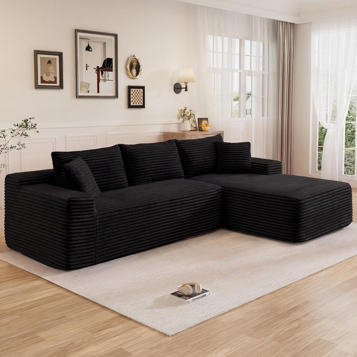 95-l-shaped-cloud-boneless-sectional-couches-for-living-room-modern-comfy-modular-deep-seat-memory-foam-compressed-corduroy-sofa-oversized-right-facing-chaise-no-assembly-required-balck