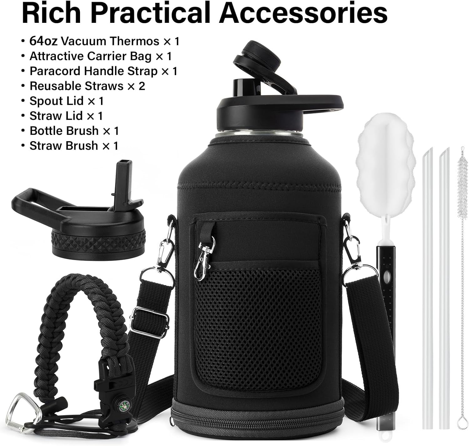 insulated-water-bottle-w-straw-lid-portable-carrier-bag-64oz