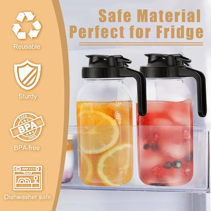 Mason Jar Pour Spout Lid for Wide Mouth Mason Jars, Mason Jar Pitcher Flip Cap Airtight Handle Lid, Leak Proof Seal Cover, Pack of 23