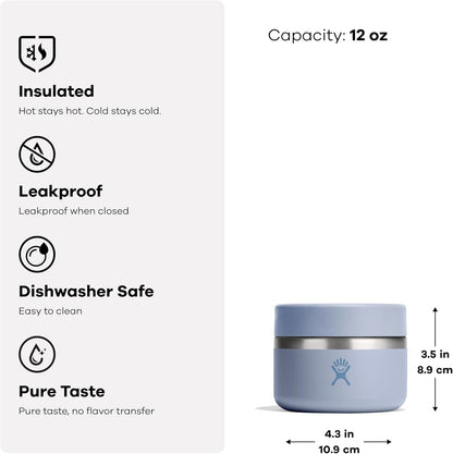 Hydro Flask Food Jar – Insulated Stainless Steel, Snack Travel Container for Hot Food, Lunch, & Soup 12 Oz Agave Green5