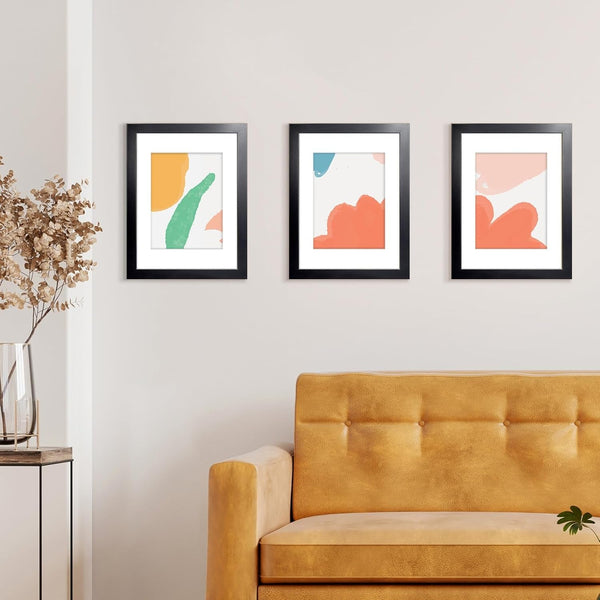 11X14 Picture Frame, 11 X 14 Frame Display Pictures 8X10 with Mat or 11X14 without Mat, Stable and Sturdy Black Frame and Polished Plexiglass, Horizontal and Vertical Format of the Walls8