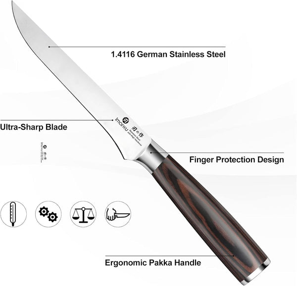 Fillet Knife 6 Inch, German High Carbon Stainless Steel Boning Knife5