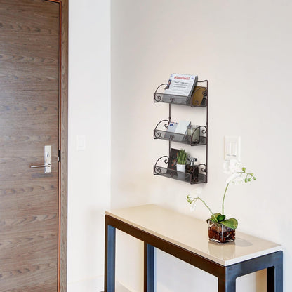 3 Tier Wall Mounted Hanging Spice Rack, Bronze4