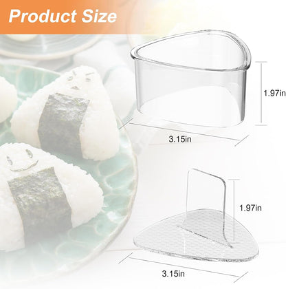 2PCS Clear Onigiri Rice Ball Mold Makers,Triangle Rice Ball Mold Maker,Sushi Press Mold for Kid Lunch Bento, Non-Stick, Bpa-Free4