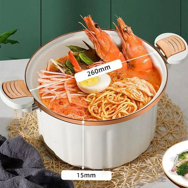 2023 Non-Stick Micro Pressure Cooker with Wooden Spoon, 8L Large Capacity Multifunctional Plumpy Non-Stick Micro Pressure Pot, Steam Boil Fry Integrated Enamel Soup Pot for Kitchen (Blue)6