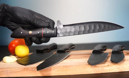 '- Handmade Damascus Knife Set – 5 PCS Kitchen Knife Set with Leather Roll Bag, Professional Kitchen Knives, Kitchen Gadgets - Viking Chef'S Knives, Christmas Gift5