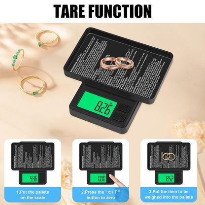 Digital Pocket Scale 1000G X 0.01G,  Portable Precision Gram Scale | Jewelry Scale with Protective Cover, Auto-Off, Backlit LCD, 7 Units Tare, for Food, Kitchen, Coffee, Battery Included5