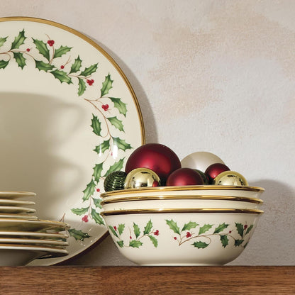 Holiday Christmas Porcelain 18-Piece Dinnerware Set for 64