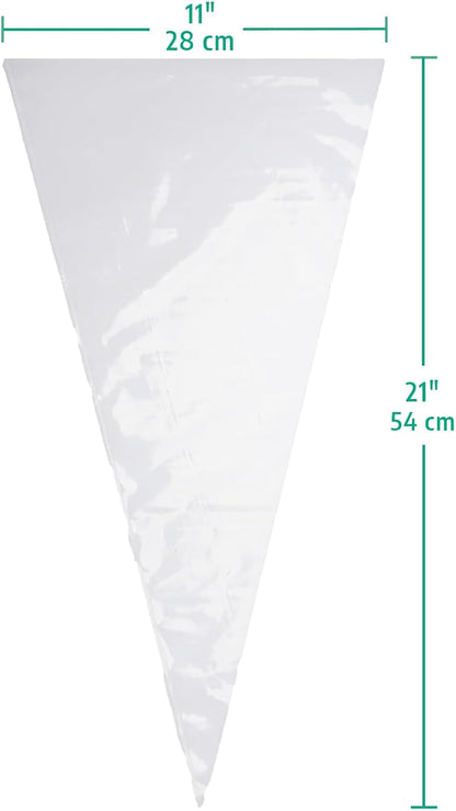 Disposable Piping Bags, Biobased, 21 Inch, Clear, | Thick Cake Pastry Bags, Pack of 100 in a Dispenser Box, Professional Grade for Chefs and Home Bakers (Packaging May Vary)2