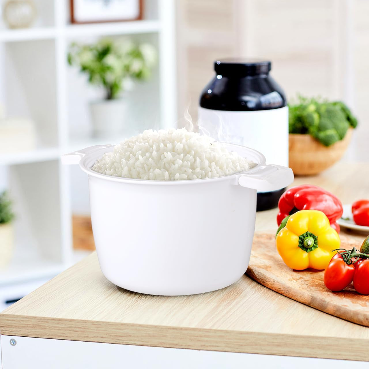 microwave-rice-cooker-steamer-round-microwave-food-container-for-vegetables-safe-as-mixing-and-serving-bowls-micro-rice-pasta-cooker-dishwasher-safe-1-8-liter-7-5-cup