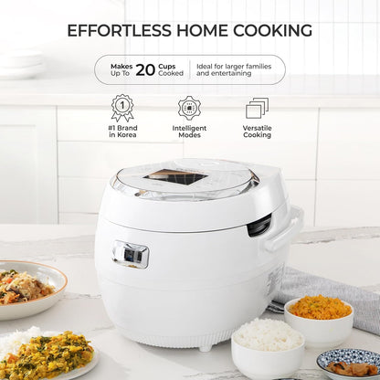 CUCKOO Micom Fuzzy Logic Rice Cooker, 20-Cup Cooked, White, CR-1020F | Large 10-Cup Uncooked Capacity, Nonstick Inner Pot, 15 Cooking Modes, 12-Hour Preset Timer, Steam Plate Included2