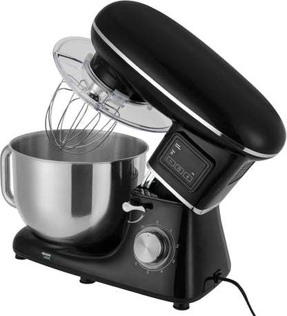 Stand Mixer, 6.5 Quart, 6+1 Speed Tilt-Head Kitchen Mixer, Copper Motor, Household Food Mixer with Bowl, Flat Beater, Dough Hook, Egg Whisk Fit for Kitchens, Small Restaurants, Bakeries (Black)4