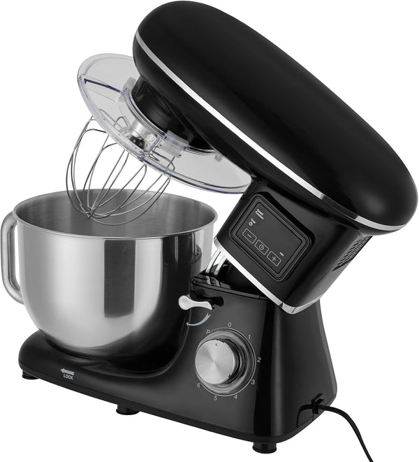 Stand Mixer, 6.5 Quart, 6+1 Speed Tilt-Head Kitchen Mixer, Copper Motor, Household Food Mixer with Bowl, Flat Beater, Dough Hook, Egg Whisk Fit for Kitchens, Small Restaurants, Bakeries (Black)4
