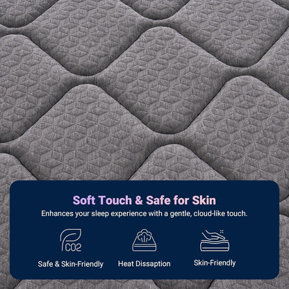 10 Inch Twin Size Mattress, Medium Firm Hybrid Mattress in a Box | Smarts Coil Pocket Spring, Gel Memory Foam for Cool Night Sleep, Motion Isolation, Pressure Relief, Certipur-Us Certified6