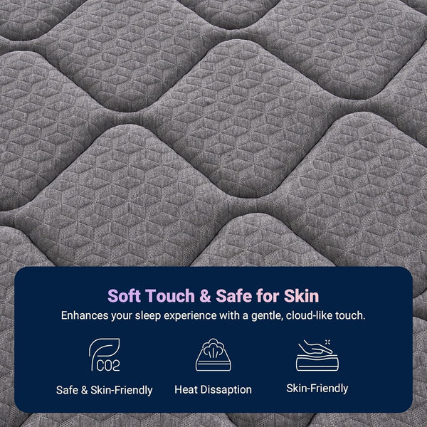 10 Inch Twin Size Mattress, Medium Firm Hybrid Mattress in a Box | Smarts Coil Pocket Spring, Gel Memory Foam for Cool Night Sleep, Motion Isolation, Pressure Relief, Certipur-Us Certified6