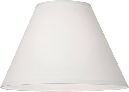 Antique Large White Linen Lamp Shades 6.5X15X10.75 (Spider) Set of 2 | 6.5" Top X 15" Bottom X 10.75" High Replacement for Table Lamps Empire Shade Pre-Assembled Harp + Finial3