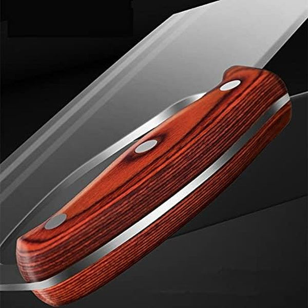 Meat Cleaver Knife, Chinese Style Kitchen Stainless Steel Cutting Meat Knife Special Super Sharp Ladies Slicing Vegetable Fruit Cooked Food Knives (Size : B 220X77 Mm)6