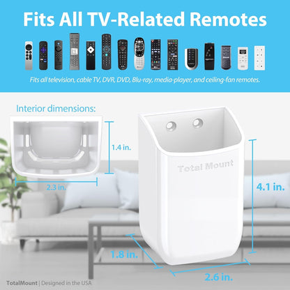 Drop-Free Remote Holder – Removable Adhesive Strips – White | Designed in the USA – Simply Put the Remote in – No Tricky Magnet Alignment Needed3