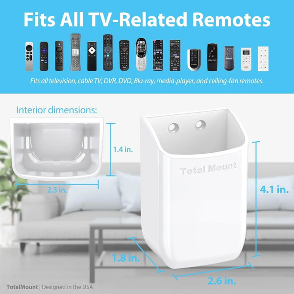 Drop-Free Remote Holder – Removable Adhesive Strips – White | Designed in the USA – Simply Put the Remote in – No Tricky Magnet Alignment Needed3