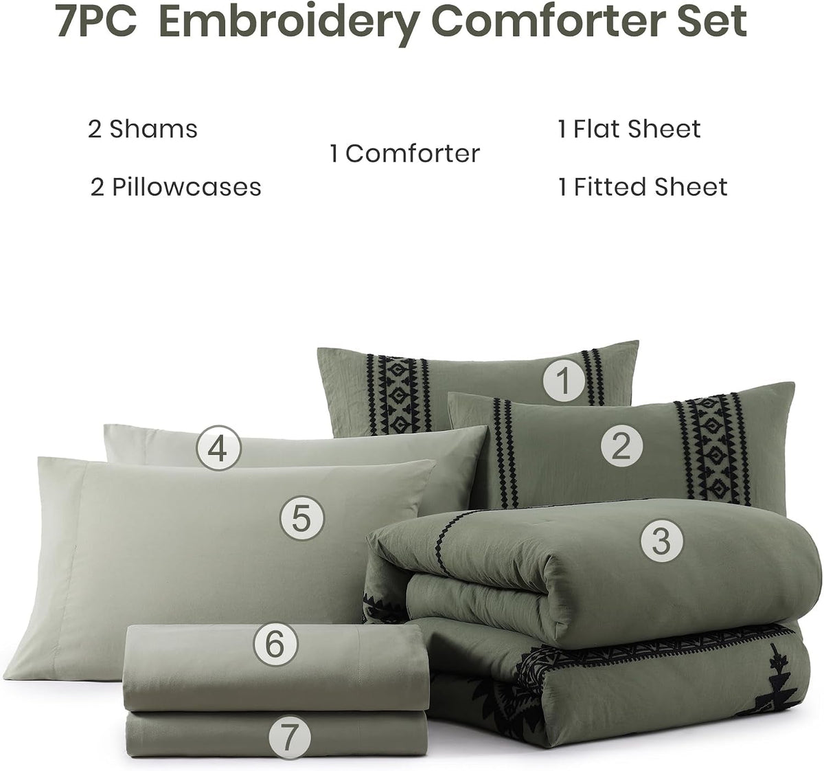 embroidery-queen-comforter-set-7-pieces-olive-green-bed-in-a-bag