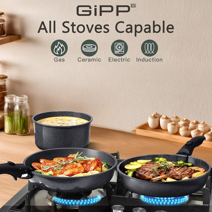 Ceramic Pots and Pans Set Non Stick, Nonstick Detachable Handle Cookware Sets,Healthy Non Toxic PFAS PFOA & PTFE Free, Dishwasher ＆Oven Safe, Induction Kitchen Pot and Pan, 8 Piece Grey7
