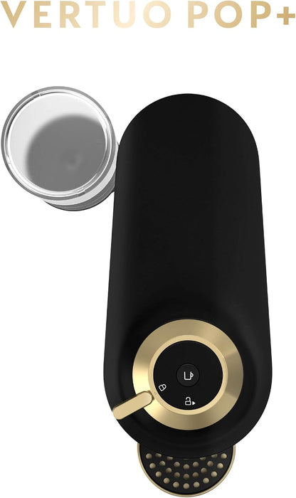 Nespresso Vertuo Pop+ Coffee & Espresso Maker by Breville, Black & Gold | Matte Black and Gold Coffee Machine with Sleek Design, 37 Fl. Oz. Side Water Tank, 30 Second Heat-Up and Auto Pod Ejection.9
