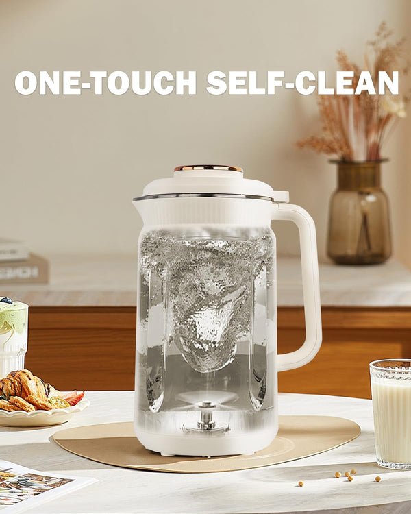 34 Oz Nut Milk Maker Machine, 8 in 1 Soy Milk Maker with Nut Milk Bag, Plant Based Milk Maker for Almond, Oat, with Delay Start/Keep Warm/Self Cleaning, Cream8