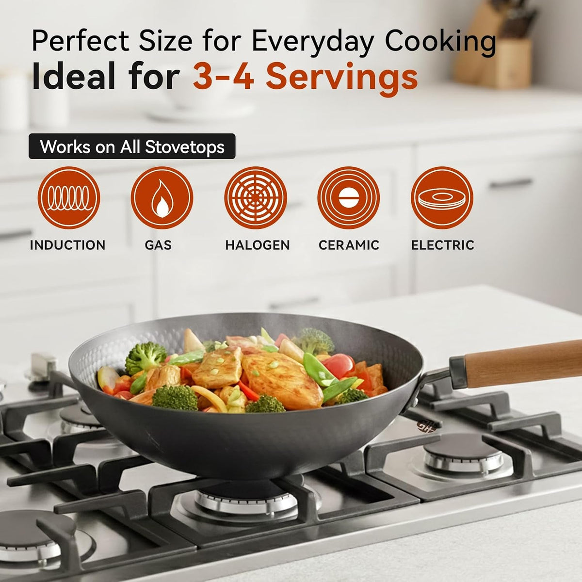 carbon-steel-wok-pan-with-lid-12-6-hammered-stir-fry-pan-thickened-heavy-duty-flat-bottom-wok-for-electric-induction-gas-stoves-detachable-wood-handle-no-chemical-coating-black