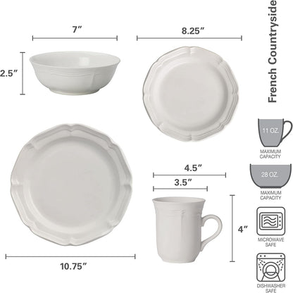 French Countryside 16-Piece Dinnerware Set, Service for 42