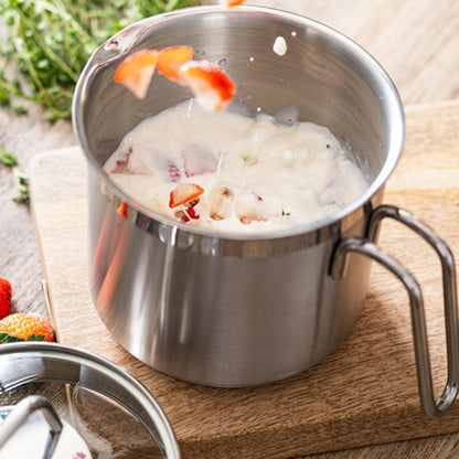 Stainless Steel Saucepan with Glass Lid, Sauce Pan, 2.5 Quart Cooking Pot, Perfect for Boiling Milk, Sauce, Gravies, Pasta, Noodles6