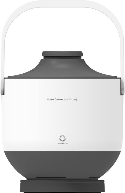 Powercooker Multi-Cooker, Steamer, Auto Warmer, Fast Cooking, Portable Pot, Detachable Heating Base, 5 Cooking Models, Touch Control Panel, Soup, Rice, Stews, Oatmeal & Yogurt, White1