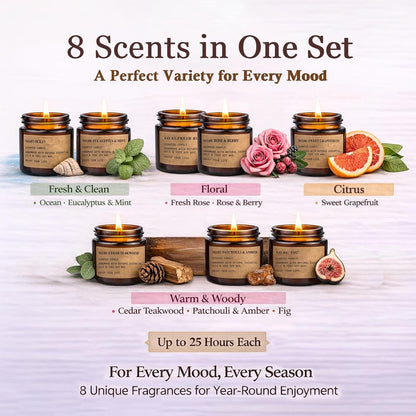 Scented Candles for Home,8 Pack Soy Wax Candle Set,Scented Candles Gift Set2