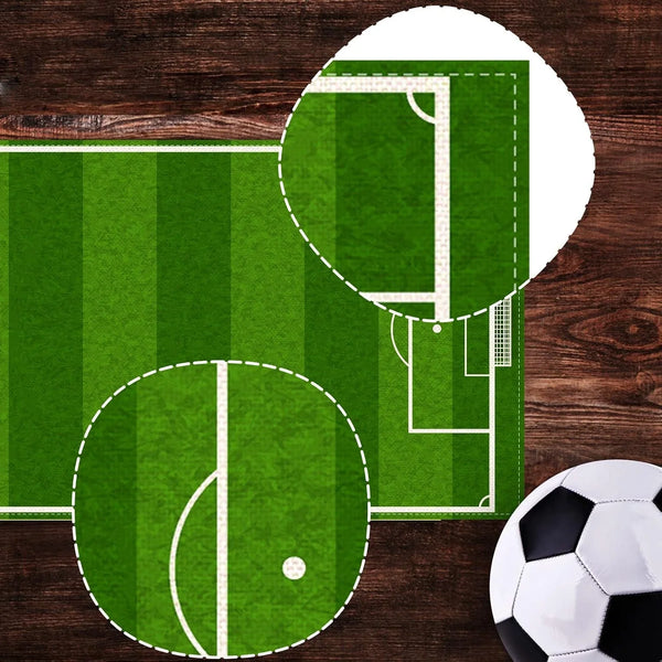 Linen Soccer Table Runner Sport Table Decoration Boy Soccer Birthday Party Supplies for Farmhouse Rustic Vintage Table Cover Home Kitchen Dining Room (13" X 72")3