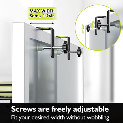 over the Door Shower Caddy Adjustable 5 Tier Black,Bathroom Hanging Organizer Shelf Rustproof with 4 Hooks,Shower Basket with Soap Holder and Suction Cup3
