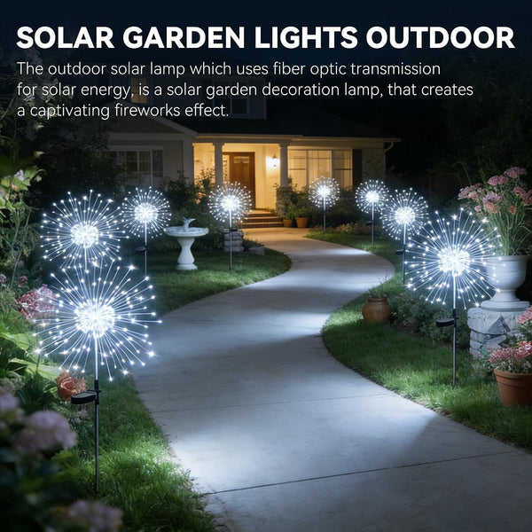 Solar Garden Lights Outdoor,Waterproof Garden, 2PC 200 LED Twinkling Firework Lights Decorative with 8 Modes,Decor for Yard Patio Pathway Lawn for Yard outside Fairy Decorative2