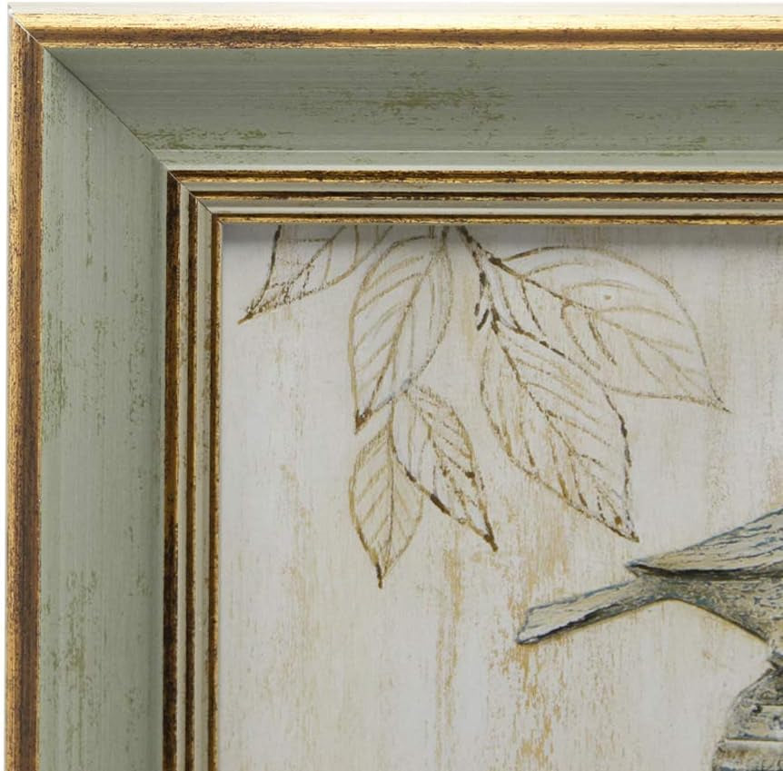 5x7-picture-frame-vintage-antique-green-gold-unique-photo-frame