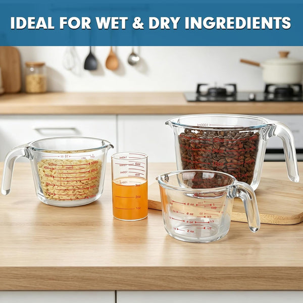 4 Pieces Glass Measuring Cups Set4