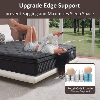 12 Inch Queen Mattress Hybrid Mattress in a Box, Memory Foam Mattress with Pocket Spring for Pressure Relief, Ergonomic Support & Motion Isolation, Medium Firm5
