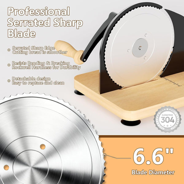 Upgraded Manual Bread Slicer for Homemade Bread with 20 Bags and Acrylic Cover, Adjustable Thickness Bread Cutter, Sourdough Slicer Serrated Blade with Scale Line and Suction Cup for Baguettes10