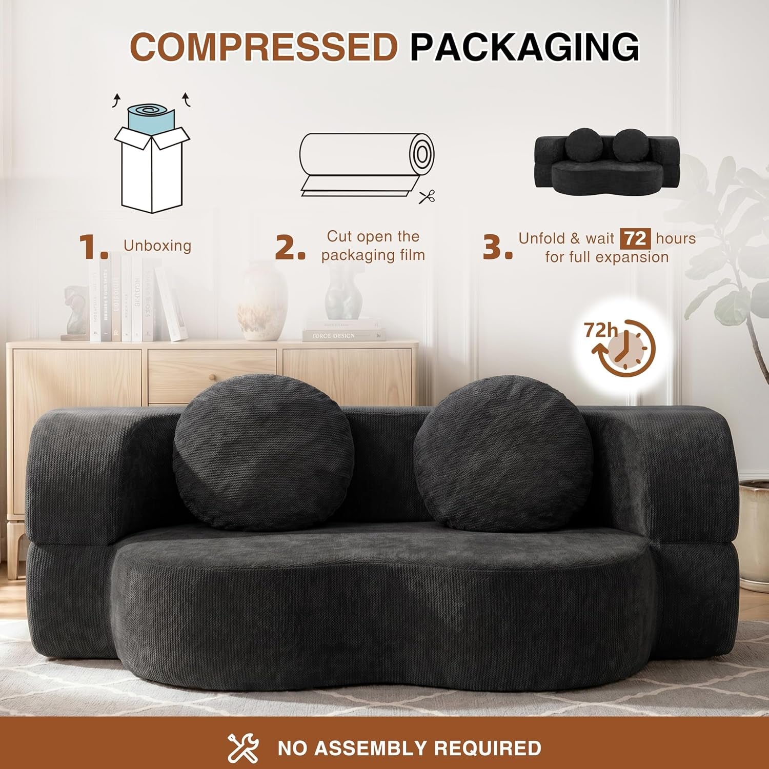 78-convertible-sofa-bed-sleeper-boneless-futon-sofa-black